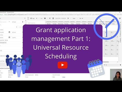 Grant application management part 1: Universal Resource Scheduling