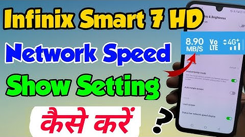 infinix Smart 7 HD me Network Speed kaise show kare | How to show Net speed in infinix smart 7 hd
