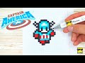 Captain America - PIXEL ART - КАПИТАН АМЕРИКА - РИСУНКИ ПО КЛЕТОЧКАМ