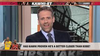 Max Kellerman says Kawhi Leonard is better then Kobe Bryant in the playoffs and in clutch moments 🤣