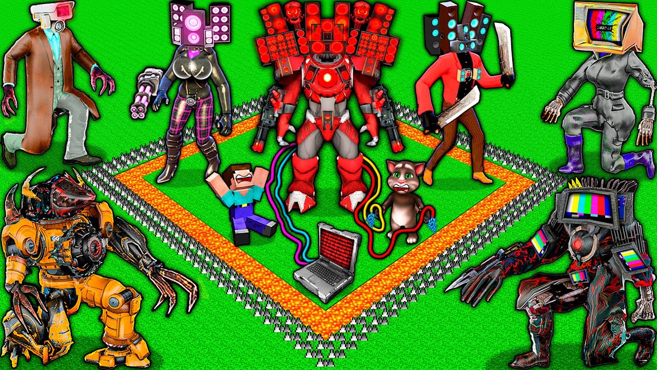 SURVIVAL BASE of SPEAKER MAN TITAN BOSS vs SKIBIDI TOILET ZOMBIE and TV WOMAN in MINECRAFT animation