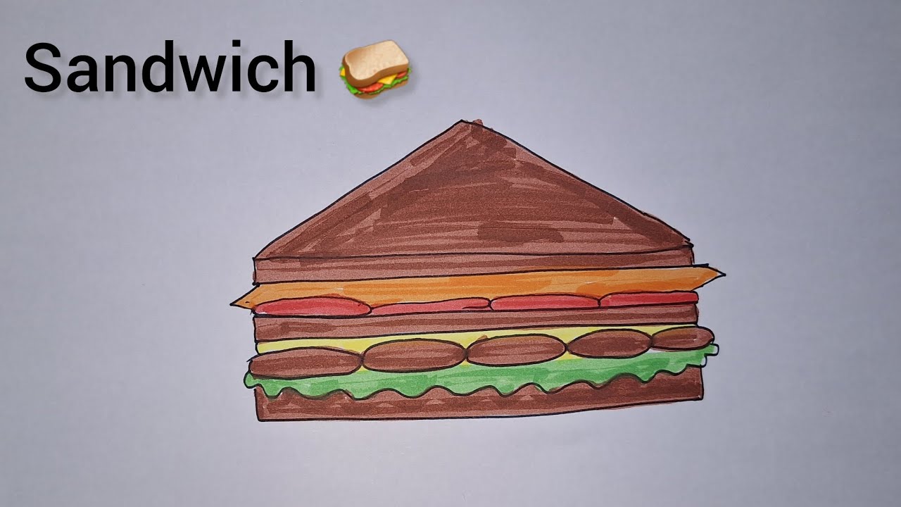 How to draw sandwich || step by step|| easy drawing - YouTube