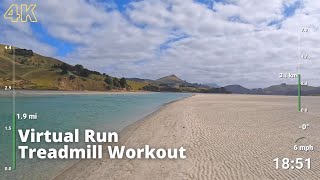 Virtual Run | Virtual Running Videos Treadmill Workout Scenery | Allans Beach Low Tide Run