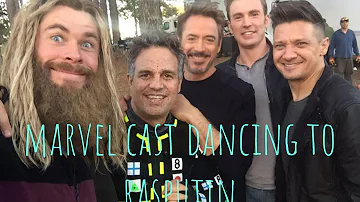 Marvel cast dancing to ~rasputin~