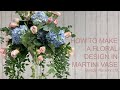 How to Make a Flower Arrangement in Martini Vase for Wedding or Event