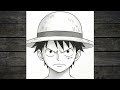 كيف ترسم لوفي من أنمي ون بيس خطوة بخطوة للمبتدئين 