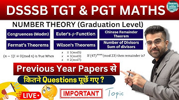 DSSSB TGT PGT MATHS में Number Theory से कितने Questions पूछें गए Previous Year Exam में