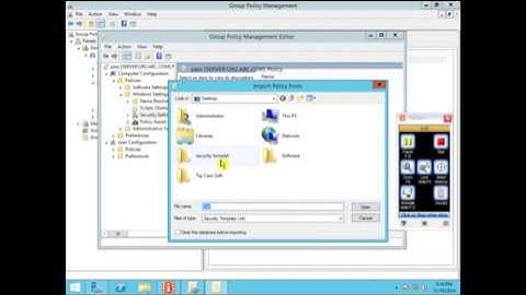 Create security templet in windows server 2012