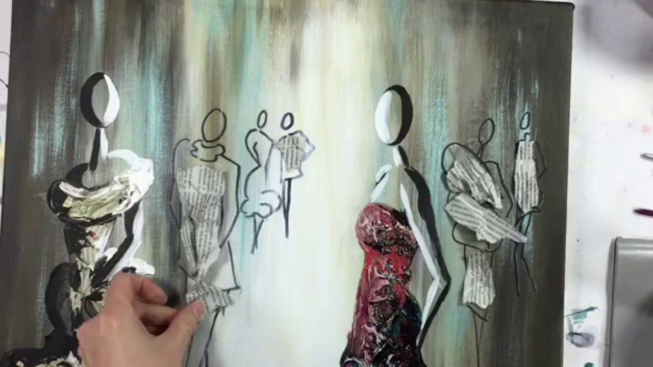 Collage, papier journal, vitrail et bindex par Josée Cloutier