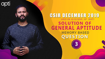 CSIR - NET December 2019 | Solved Paper | Question No: 3 (Life Sciences, Physical Sciences)