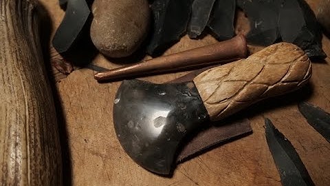 Flint Knapping using an ancient punch technique.