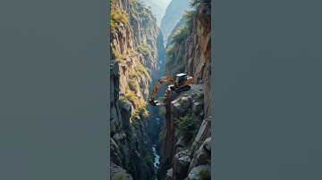 Excavator on the edge of a cliff #Excavator #shorts