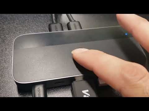 USB-перемикач Ugreen CM662 2 входи 4 виходи USB 3.0 3xUSB-A 1xUSB-C з пультом сірий, видео 4