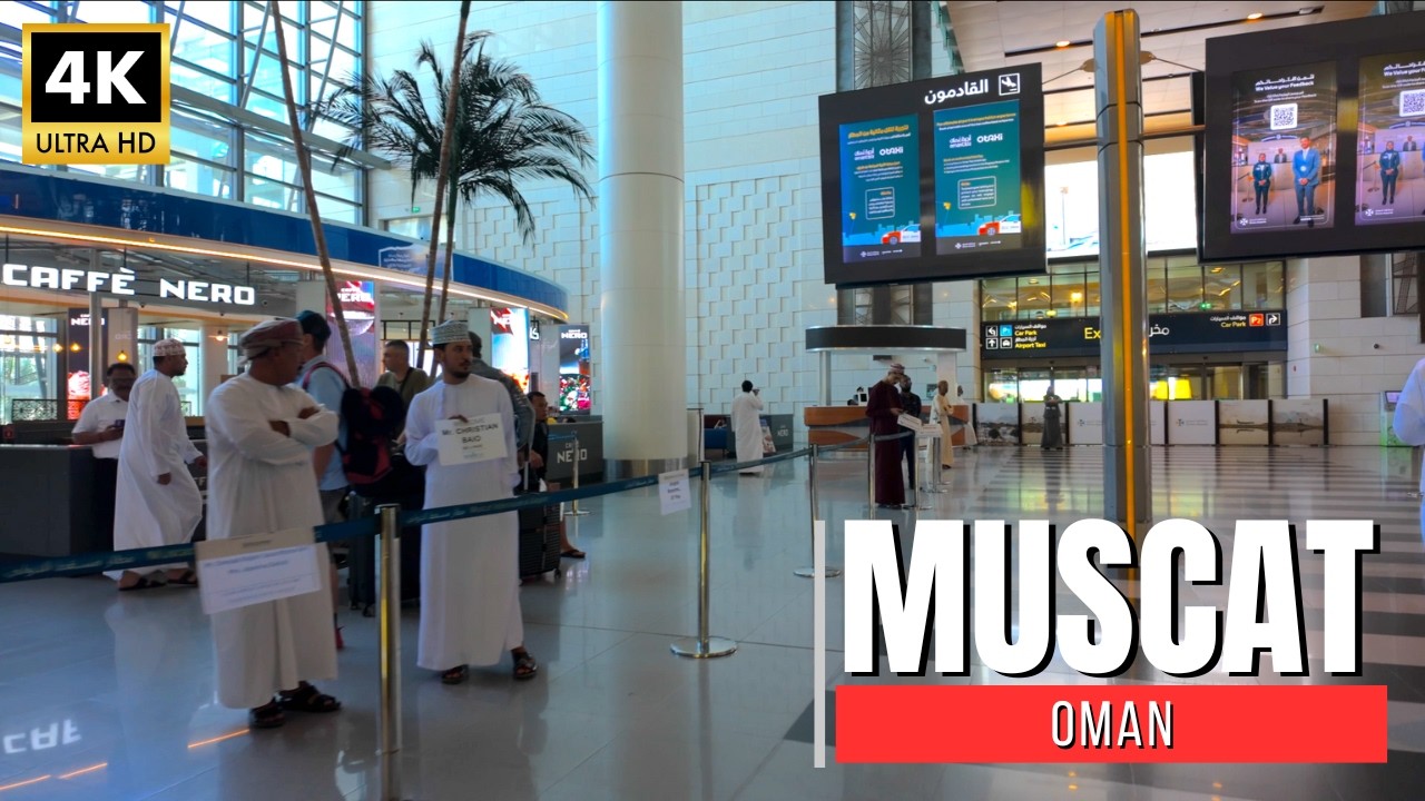 【Oman Walk 4K】Arrival at Muscat Airport – From Landing to City Bus Departure | 2025