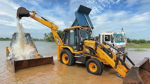 Jcb 3dx Eco Xpert Machine Mud Loading In The Tractor Trolley Massey Tractor Sonalika Tractor Jcb | 