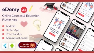 eDemy - LMS Education & Online Courses Flutter App + React Next Dashboard | make udemy clone app