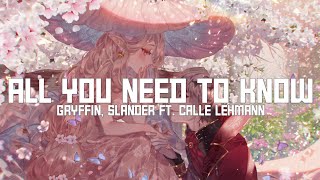 Nightcore - All You Need To Know (Gryffin, SLANDER ft. Calle Lehmann / Lyrics)