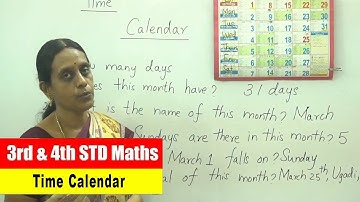 3rd & 4th STD Maths | Time Calendar | CBSE Syllabus Mathematics
