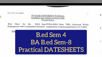 Punjabi University Patiala B.ed sem-4 Practical Community with Engagement and BA B.ed Sem 8