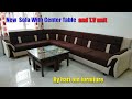 new sofa with center tebal and best t.v unit by hari om furniture