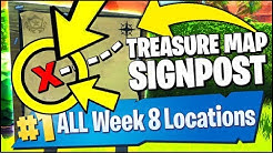 search the treasure map signpost found in paradise palms fortnite season 8 week 8 challenges duration 10 59 - fortnite season 8 treasure map signpost