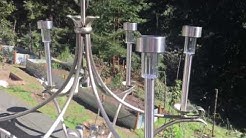 How to make a solar chandelier. Converting an electric chandelier into solar for an outdoor light f