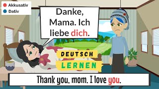 Deutsch lernen | German Dialoges for beginners | Deutsch A2 - B1 - Tochter hat Fieber