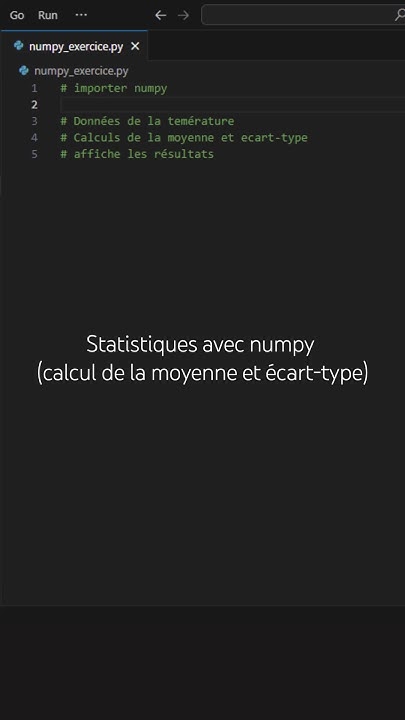 Statistiques avec numpy (moyenne et écart-type) en #python #pythoncode ...