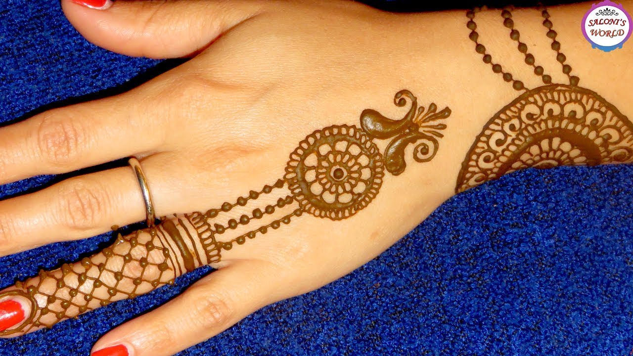 2 Easy Ornamental Jewellery Style Back Hand Mehndi Designs Gulf