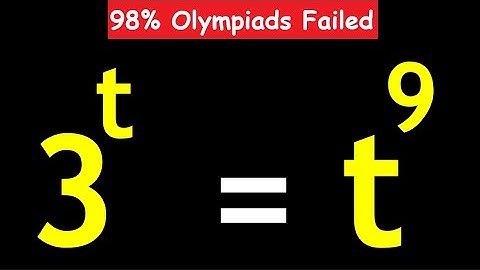 OLYMPIADS || How to Solve 3^t = t^9 || Can You Solve for t? #maths