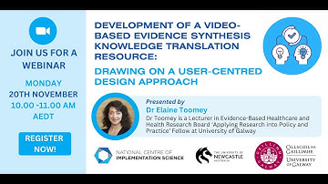 Development of a video-based evidence synthesis knowledge translation resource