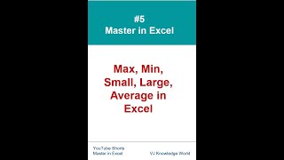 Master in Excel #5 - Max, Min, Small, Large, Average in Excel #Shorts