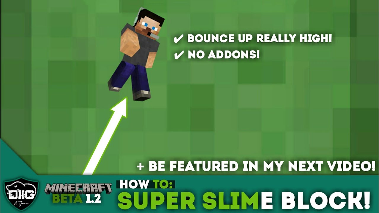 HOW TO MAKE A SUPER SLIMEBLOCK IN MINECRAFT BETA 1.2 BOUNCES YOU UP