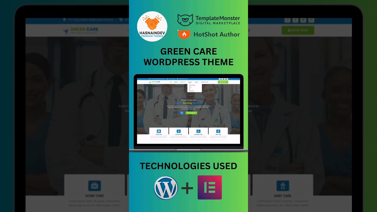Green Care - Home Care & Private Nursing Elementor Template #wordpresstheme #elementorwordpress