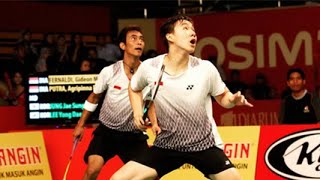 Marcus Gideon\/ Agrippina TRICKSHOT Against Lee Yong Dae | Marcus Gideon\/ Agrippina vs Jung\/ Lee