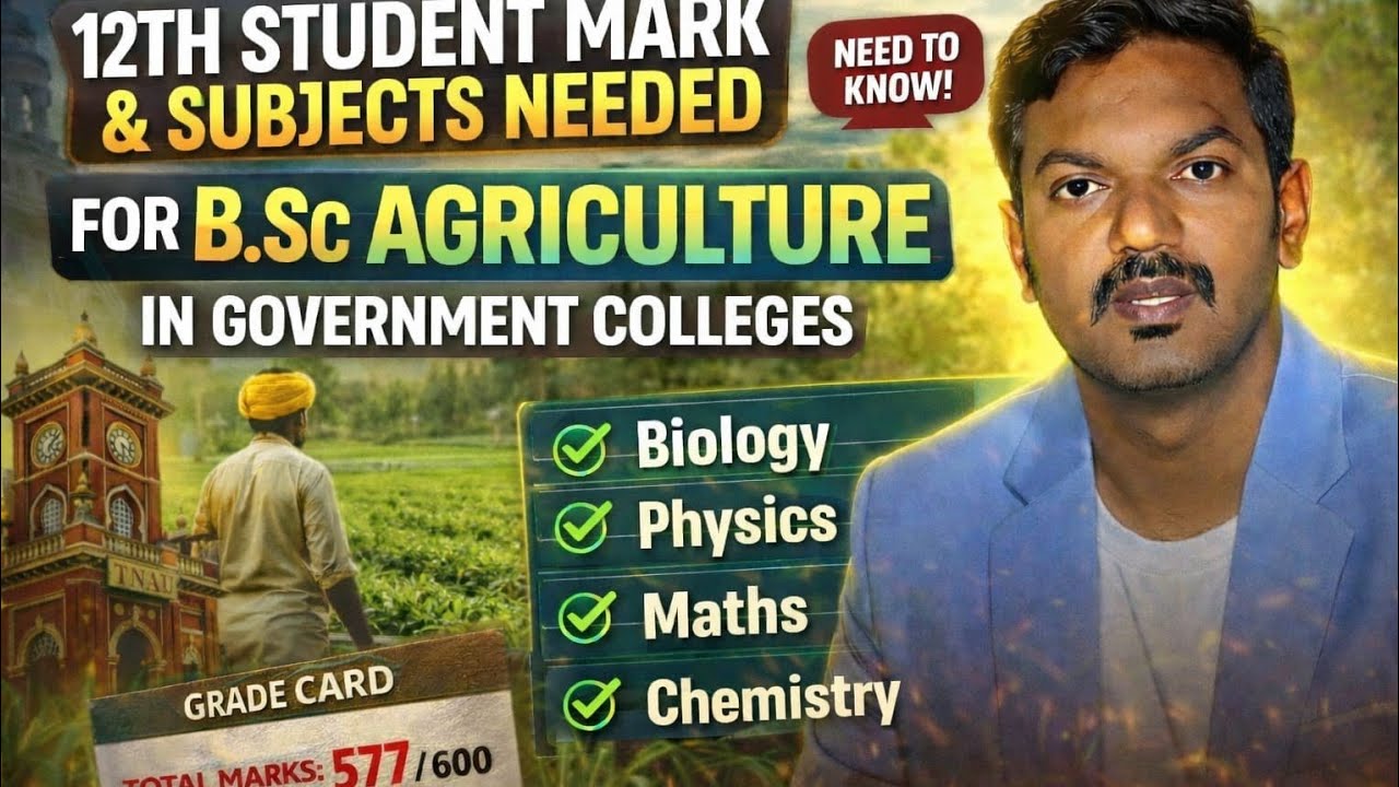 B.Sc Agriculture Government Colleges: 12th Subjects & Cut-Off Marks Explained | 