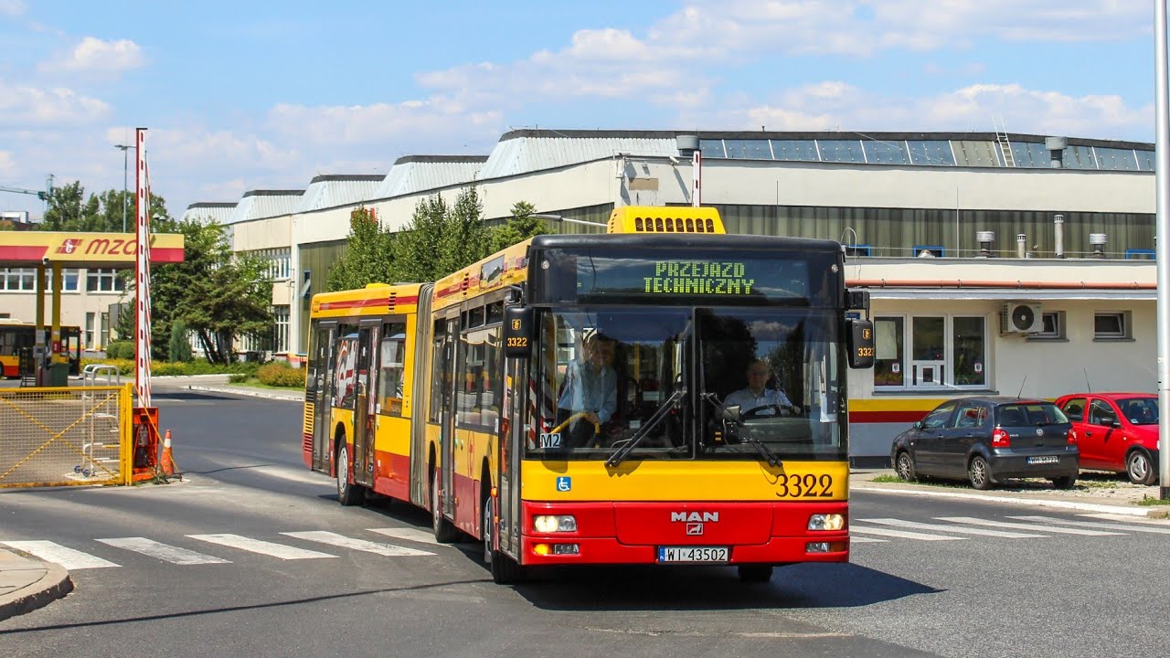 Przejazd: MAN NG313 #3322 MZA Warszawa - Wyjazd na linię 100