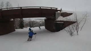 Snowboarding in Park City, UT - Canyons side, Upper Crowning Glory into Sanctuary