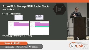 GRCon21 - Lightning Talk - Microsoft: Azure ♥ GNU Radio