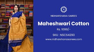 Product Code - Nscs4290 Product Name - Maheshwari Cotton Nidharshana Sarees