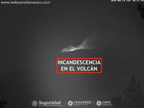 Popocatépetl Volcano Live – Incandescence Night View — Amecameca, Estado de México live camera thumbnail