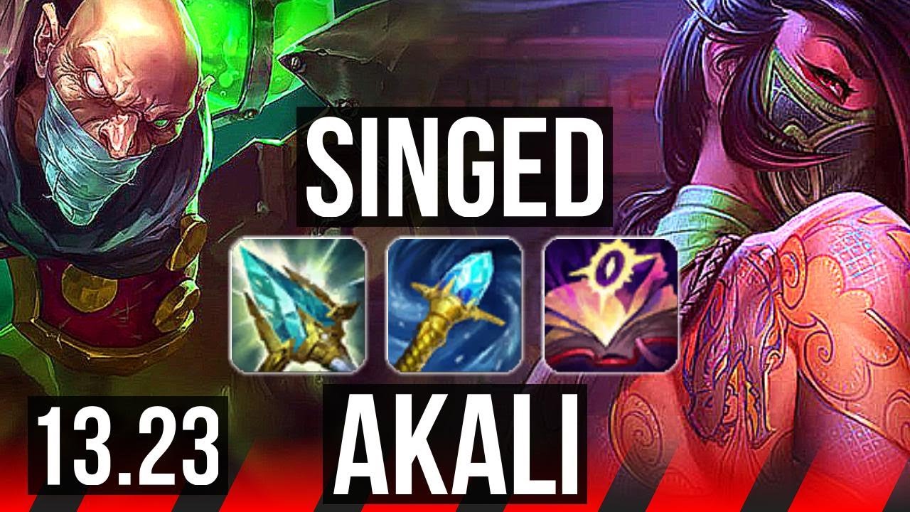 SINGED vs AKALI (TOP) | 9/1/10, 900+ games, 1.4M mastery, Legendary ...