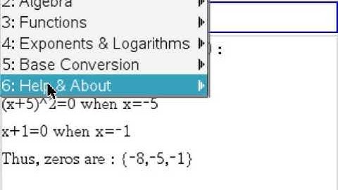 SOLVE ALGEBRAIC EQUATIONS (TINSPIRE CX)