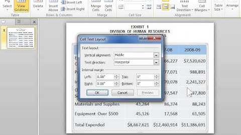 PowerPoint 2010 Change Cell Margins