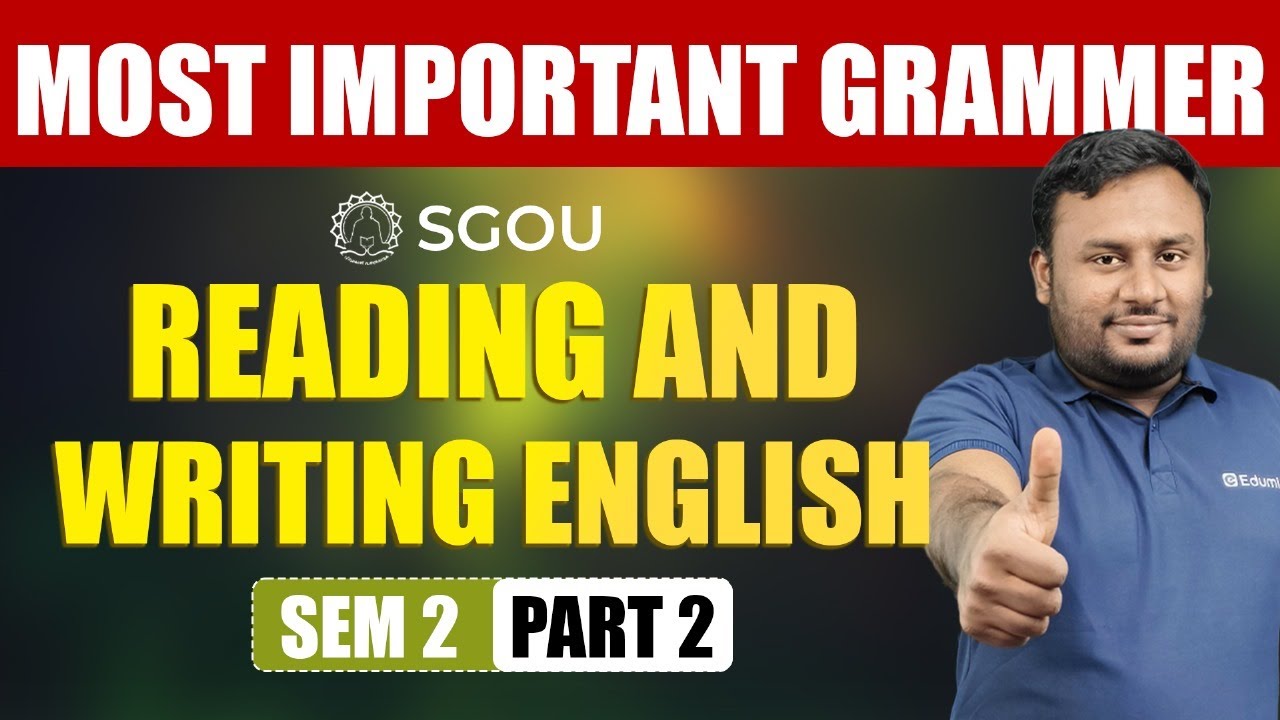 SGOU | Reading and Writing English | Most Important Questions #sgou  #education #onlinelearning