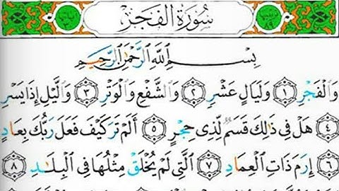 سورة الفجر بصوت القارئ الشيخ عبد الولي الأركاني(صوت رائع ومؤثر جدا)