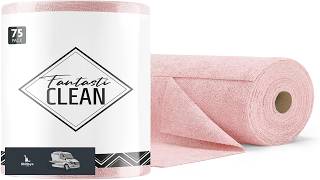 Fantasticlean Microfiber Cleaning Cloth Roll 75 Pack Tear Away Microfiber Towels 12