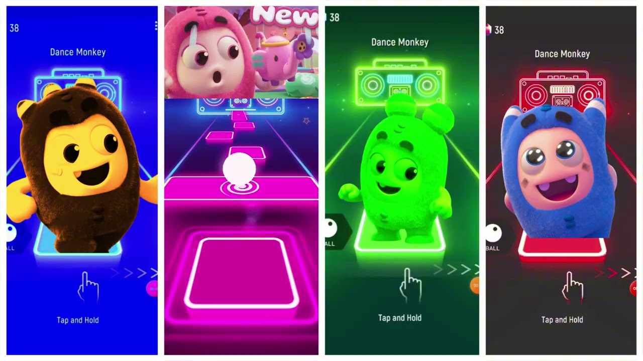 “Cute Monsters Color Battle 🌈 | Tiles Hop Ultimate Challenge!”