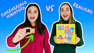 🍨 COMIDA MINIATURA VS COMIDA REAL 🍳 Comida miniatura del super  😱 mini marcas de comidita