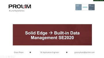 Solid Edge  Built In Data Management Webinar